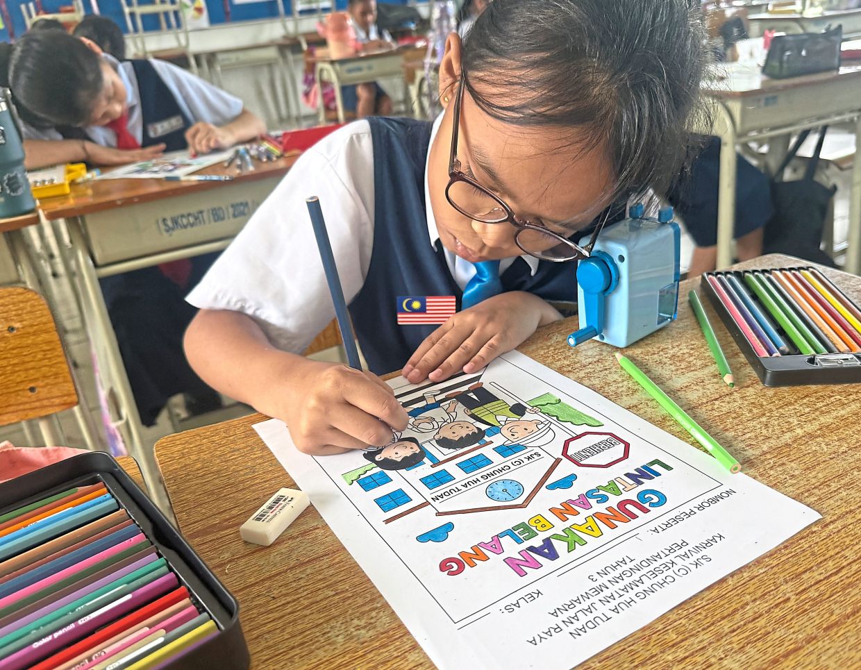 Raising awareness: Pupils engaging in Team Safety Squad’s campaign.