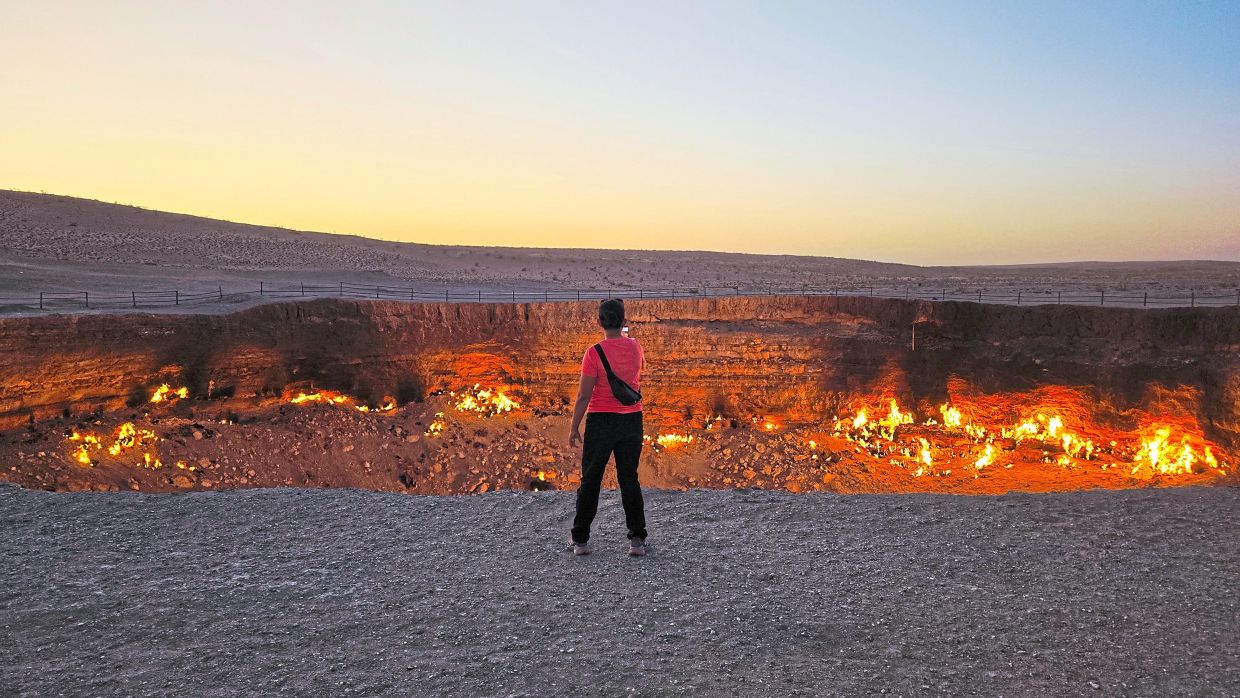 The Darvaza Crater in Turkmenistan.