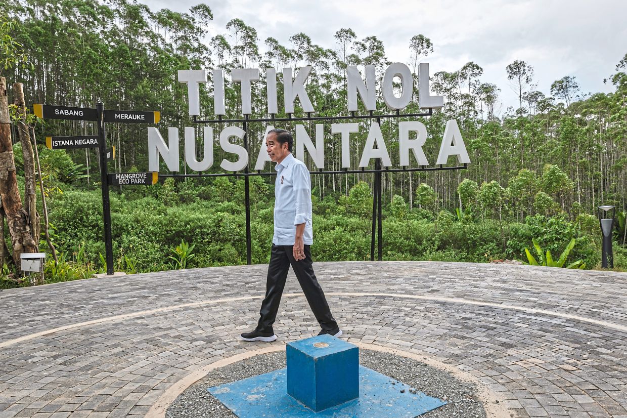 Joko walking at Titik Nol (ground zero) while inspecting progress on the planning of Nusantara, on Oct 25, 2022. — Ulet Ifansasti/The New York Times