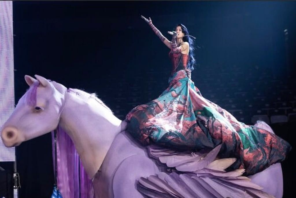 The show also sees the singer perform on the back of a flying horse figure. -- Photo: Eternal Music Production via SCMP