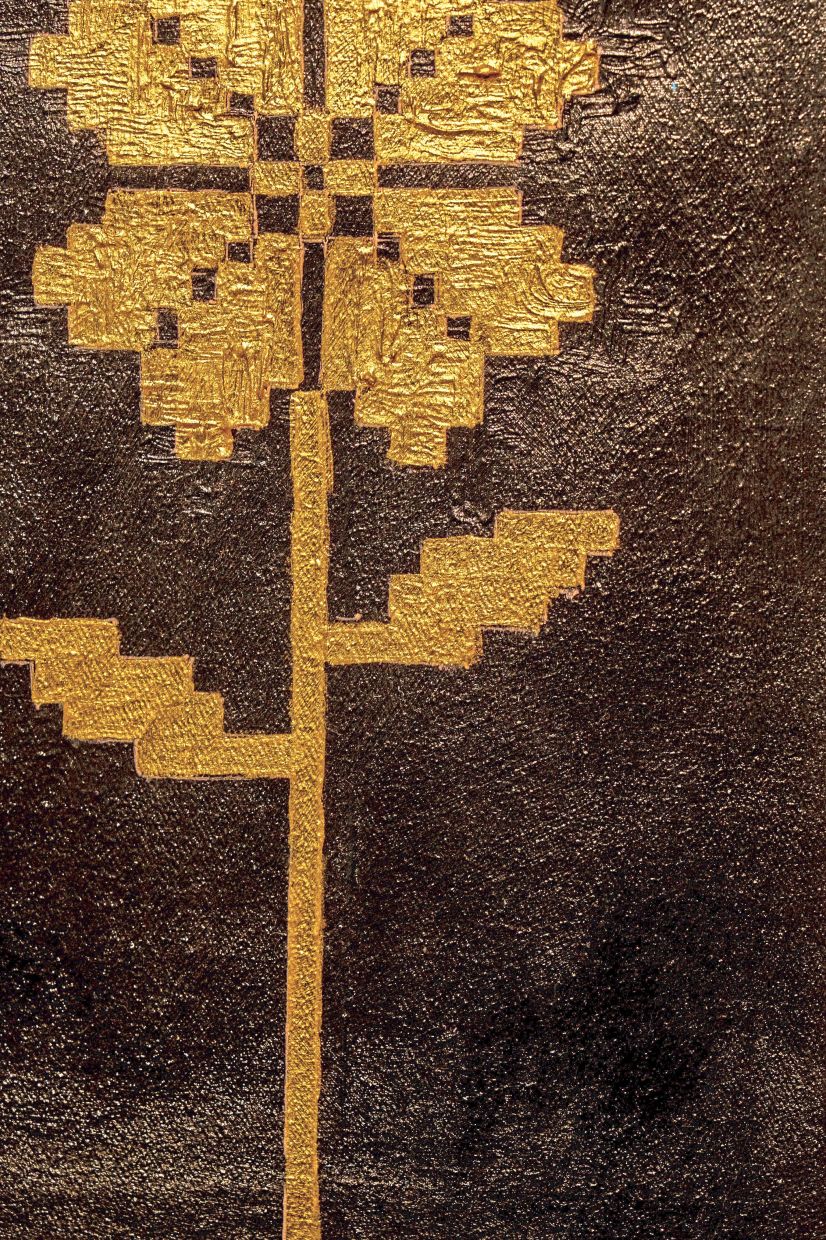 A close-up of one of Faizal's acrylic on canvas works. Photo: Faizal Sidik 