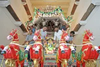 Silver chariot ready for festival