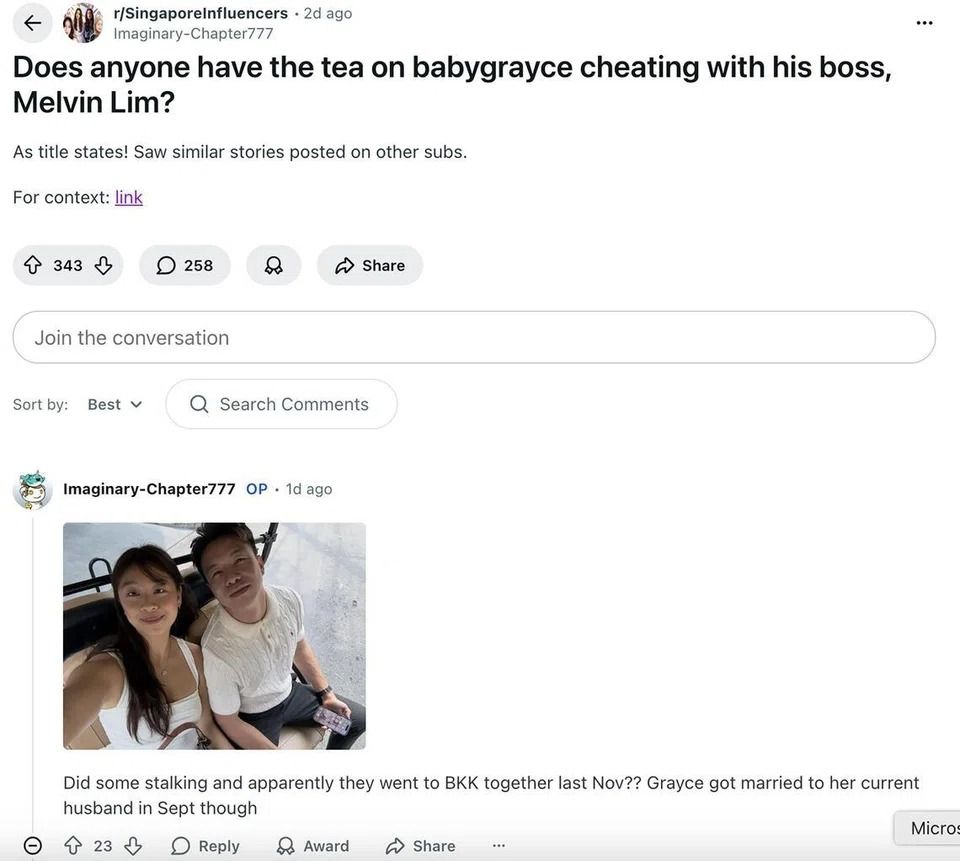 Anatomy of a cheating scandal: How snark and tea-spilling communities are calling out influencers in Singapore