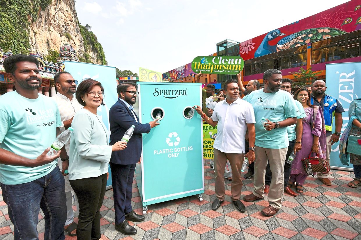 Big teal bins for greener Thaipusam at Batu Caves