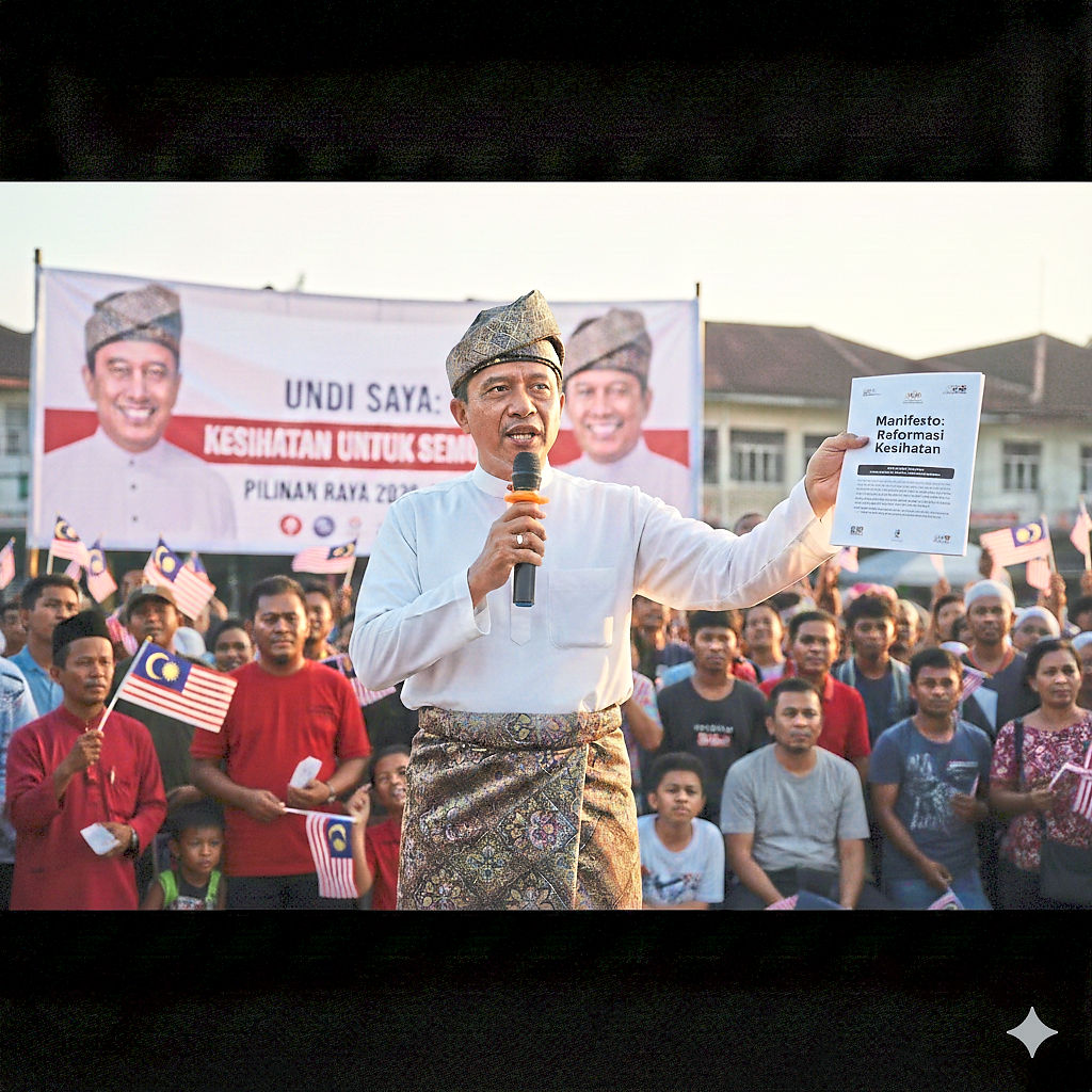 Malaysians can contribute to healthcare reform by pushing for health issues to be prioritised by their elected representatives. (This visual is human-created, AI-aided)