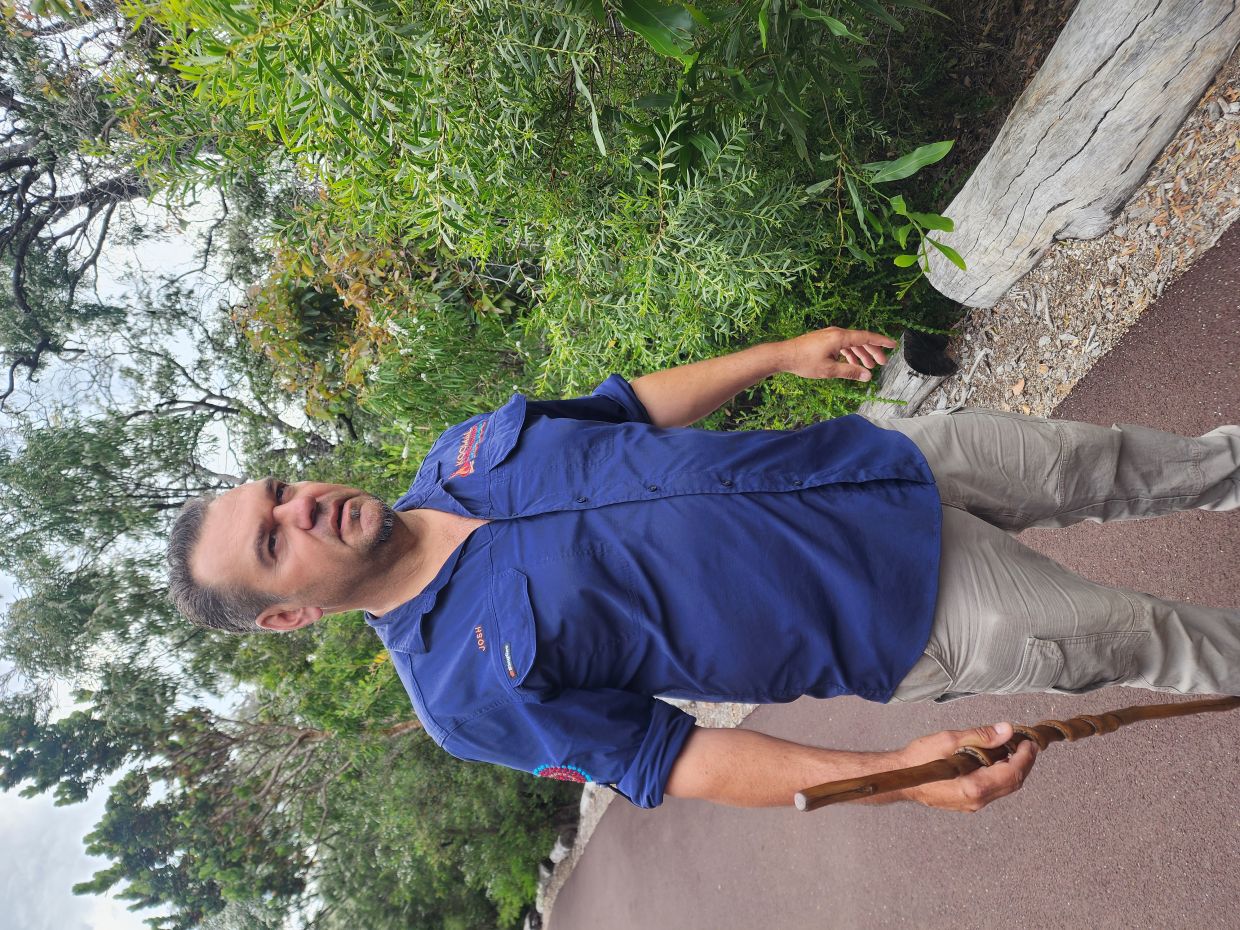 Whiteland is a Wadandi man who conducts informative tours at Ngilgi Cave, which are followed by an indigenous meal that you can book.