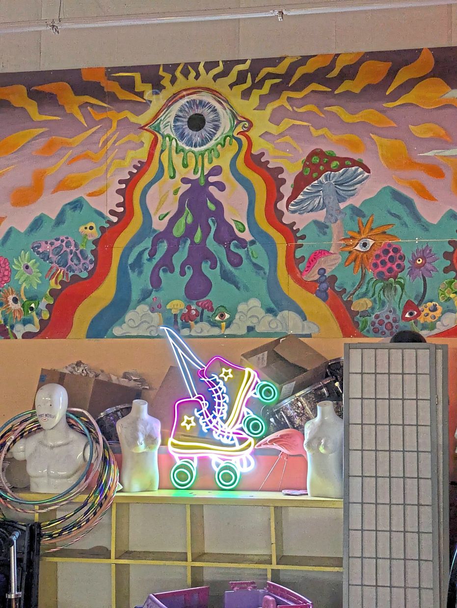 On Wednesday evenings, the Fred Hampton Free Store hosts free indoor roller-skating for the public. 