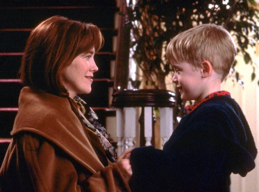 Macaulay Culkin (right) with Catherine O’Hara in a scene from the movie Home Alone.