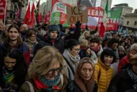 Olympics-Hundreds protest in Milan over US ICE role in Games security