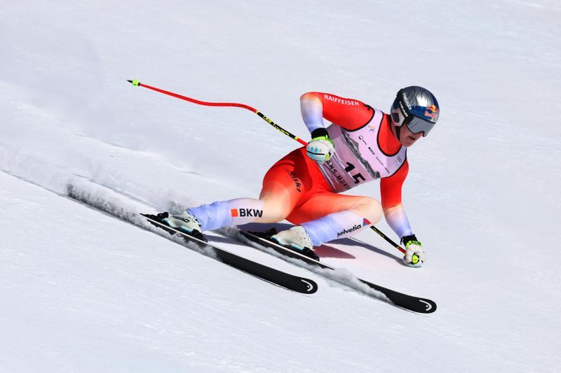 Alpine skiing-Switzerland's Von Allmen wins last race before Olympics