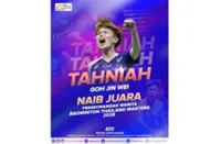 Ahmad Zahid congratulates Goh Jin Wei