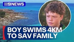 Teen swims four hours to save family lost at sea off Australia