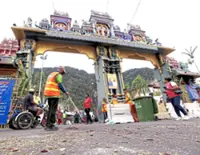 Cleaners put in extra hours at Batu Caves