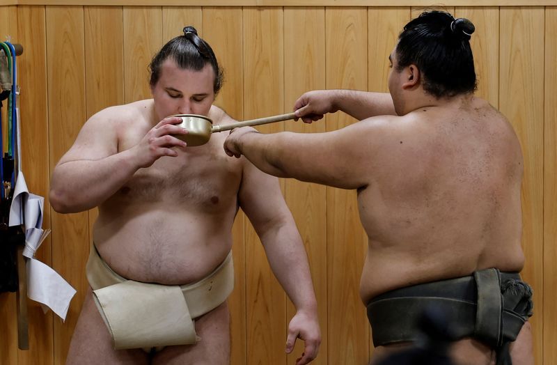 thestar.com.my - Tom Bateman - Ukrainian sumo star Aonishiki trains for Japanese national sport's top prize