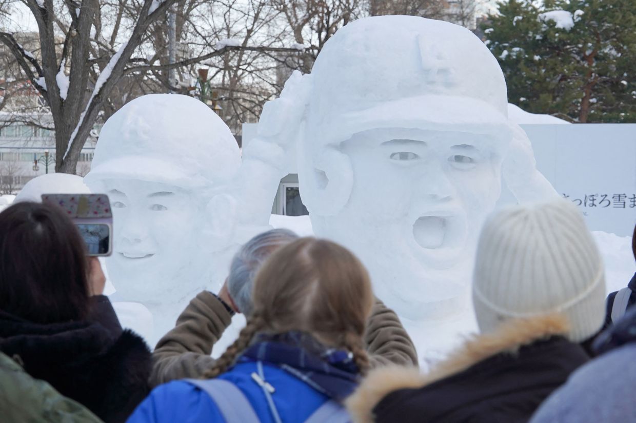 Star Wars, castle sculptures on display at Sapporo Snow Festival