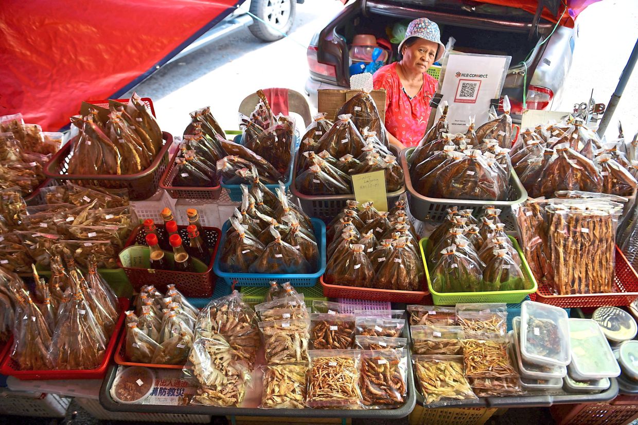 Salted fish and snacks.
