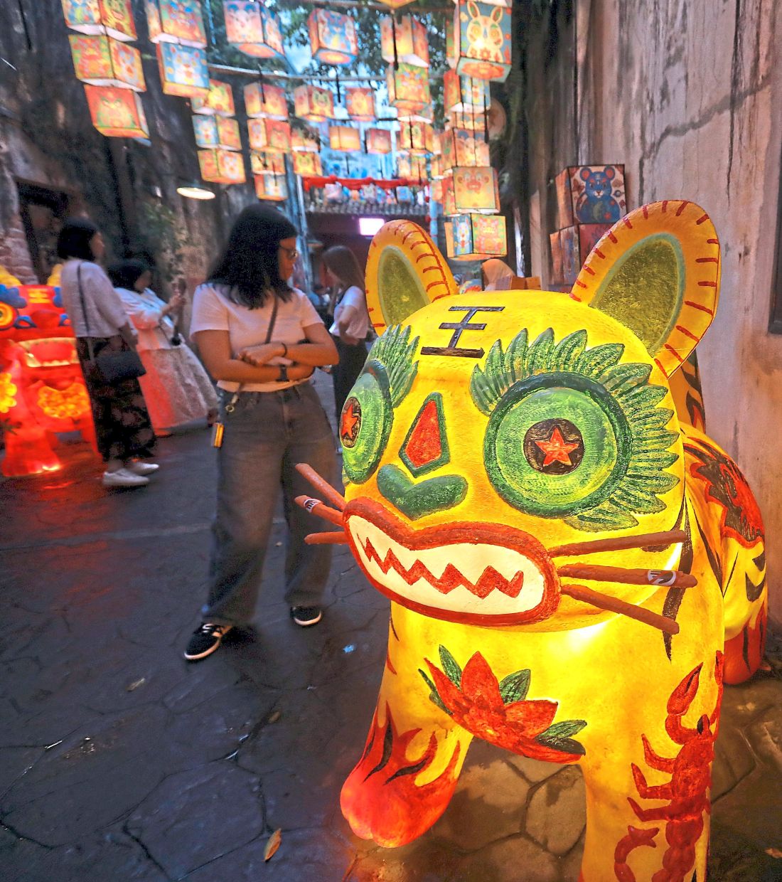 The tiger sculpture takes the form of the cloth tiger, which inspired this year's CNY installation. Photo: The Star/Azalina Abdullah