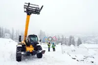 Olympics-First women's downhill training cancelled as heavy snow falls on Cortina