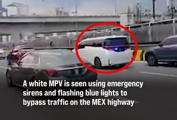 Cops hunt for MPV driver flashing siren on highway