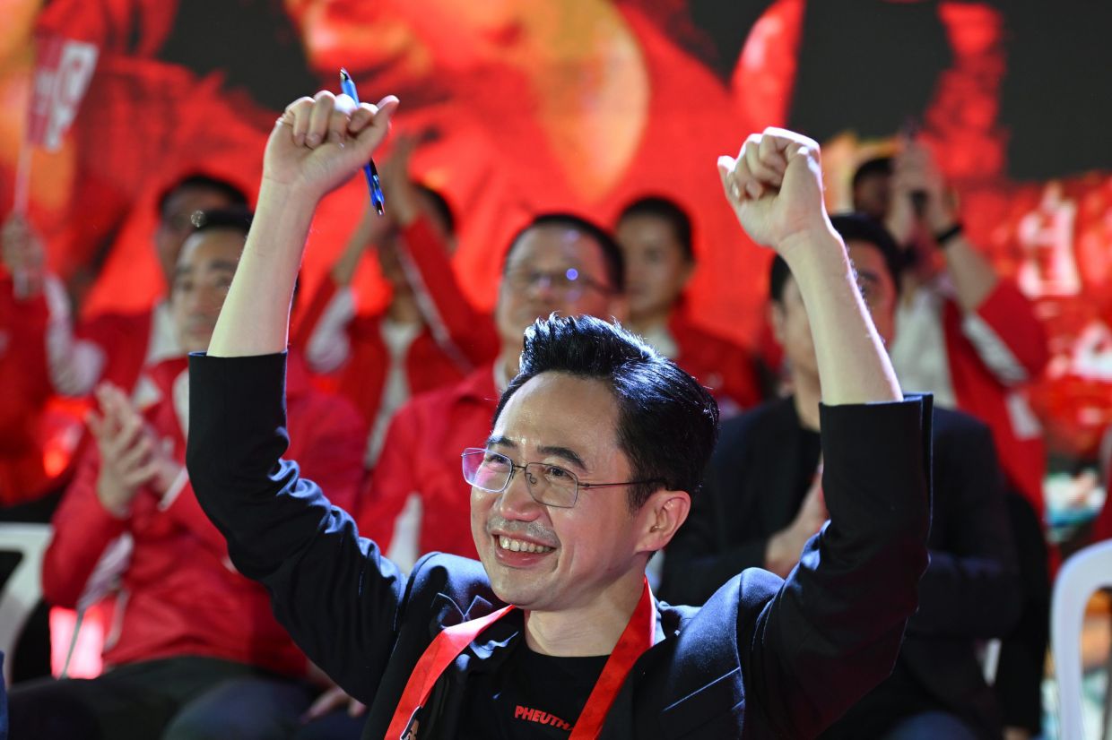 Pheu Thai Party's prime ministerial candidate Yodchanan Wongsawat attends an election campaign rally in Bangkok, Thailand, Friday, Feb. 6, 2026. -- AP Photo/Kittinun Rodsupan