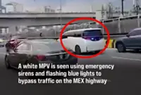 Cops hunt for MPV driver flashing siren on highway