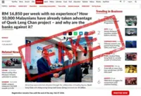 Beware fake investment news article posing as The Star