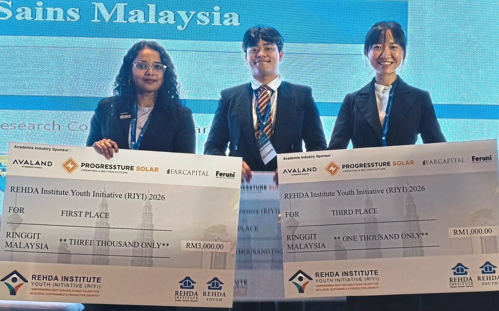 Promising talent: (From left) Tamilhselvi, Mohamad Harith Irfan and Yap are the top three candidates for the inaugural Riyi programme.