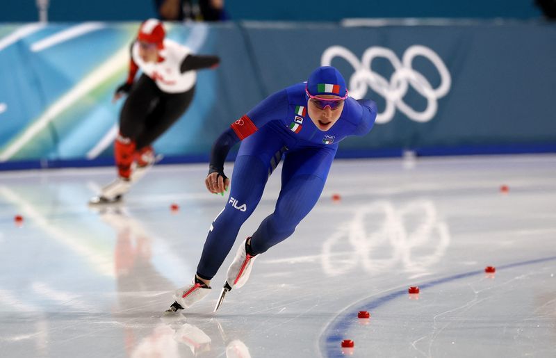 Olympics-Speed skating-Italy's Lollobrigida wins women's 3,000m gold at Milano Cortina