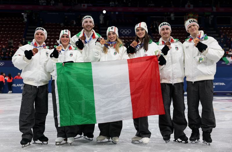 Olympics-Figure skating-Italy's team bronze lifts hopes of further home-ice success