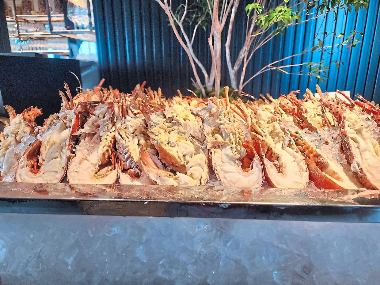 Fresh rock lobster is one of the highlights of the monthly brunch.