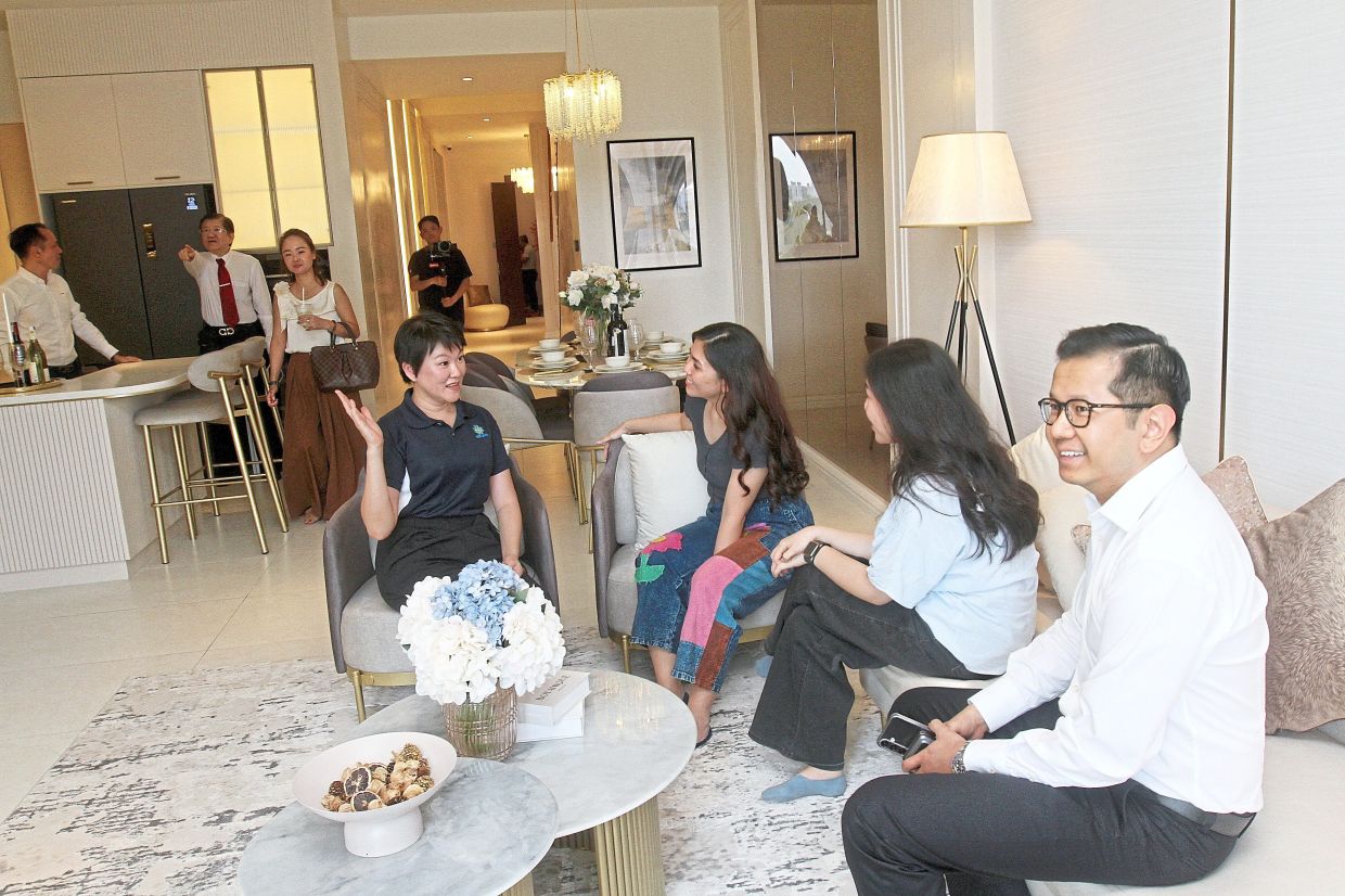 Prospective buyers getting a feel of the Type B Jesselton Courtyard unit.