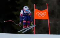Olympics-Alpine skiing-Johnson on course for golden 'double double' in team combined