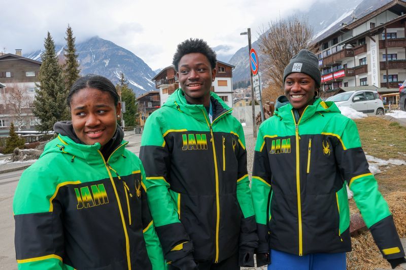 Olympics-Alpine skiing-American-Jamaican Rivers siblings channel 'triplet telepathy' to support Henri's Games debut