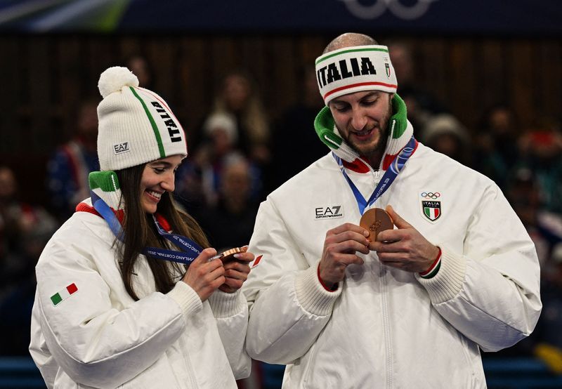 Olympics-Curling-Italy's Constantini dedicates mixed doubles bronze medal to ex-teammate Romei
