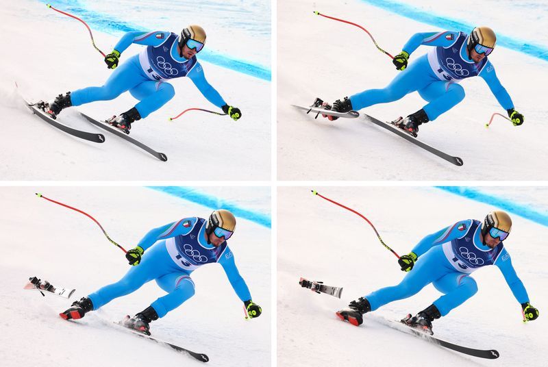 Olympics-Alpine skiing-Ski binding failure derails Italian veteran Paris' bid for second medal