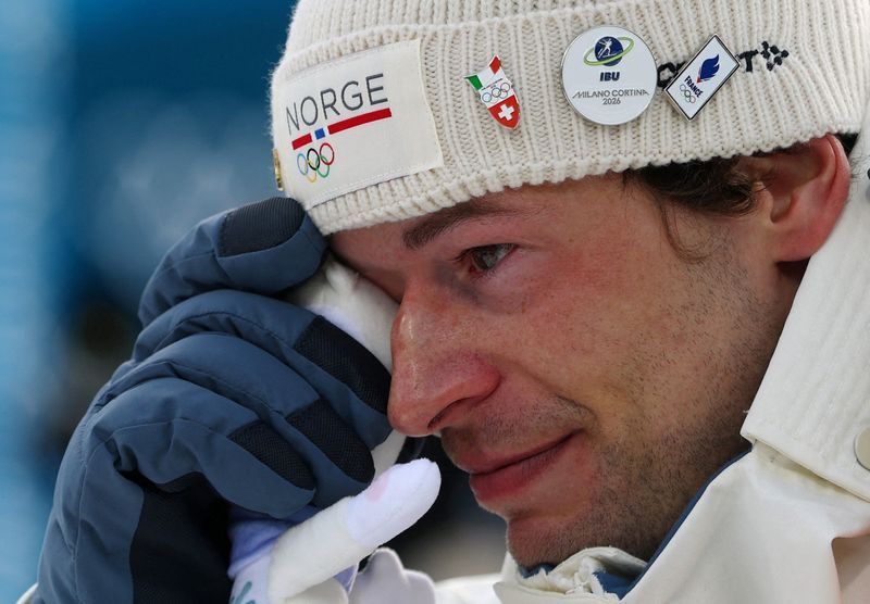 Olympics-Biathlon-Norway's Laegreid apologises again as he seeks to move on from love-cheat revelation