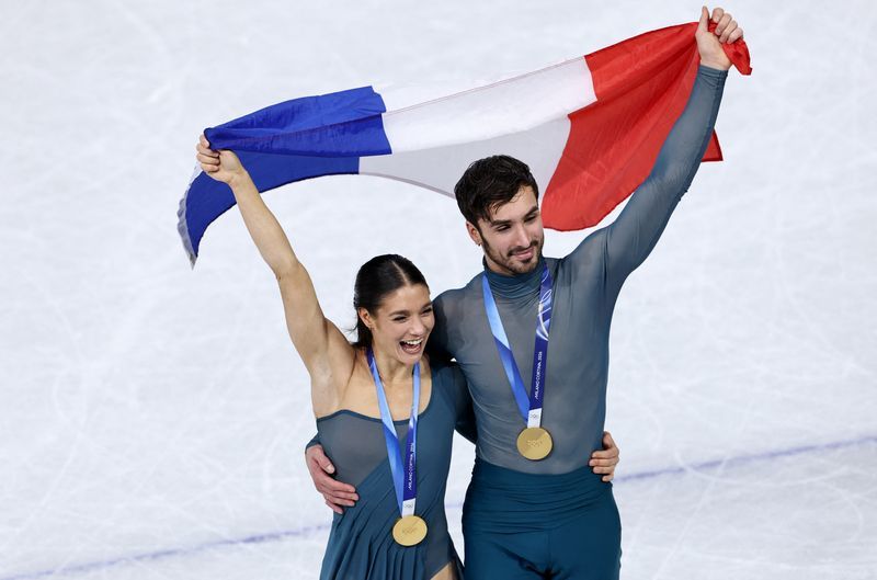 Olympics-Figure Skating-Cizeron in shock after winning second ice dance gold with new partner