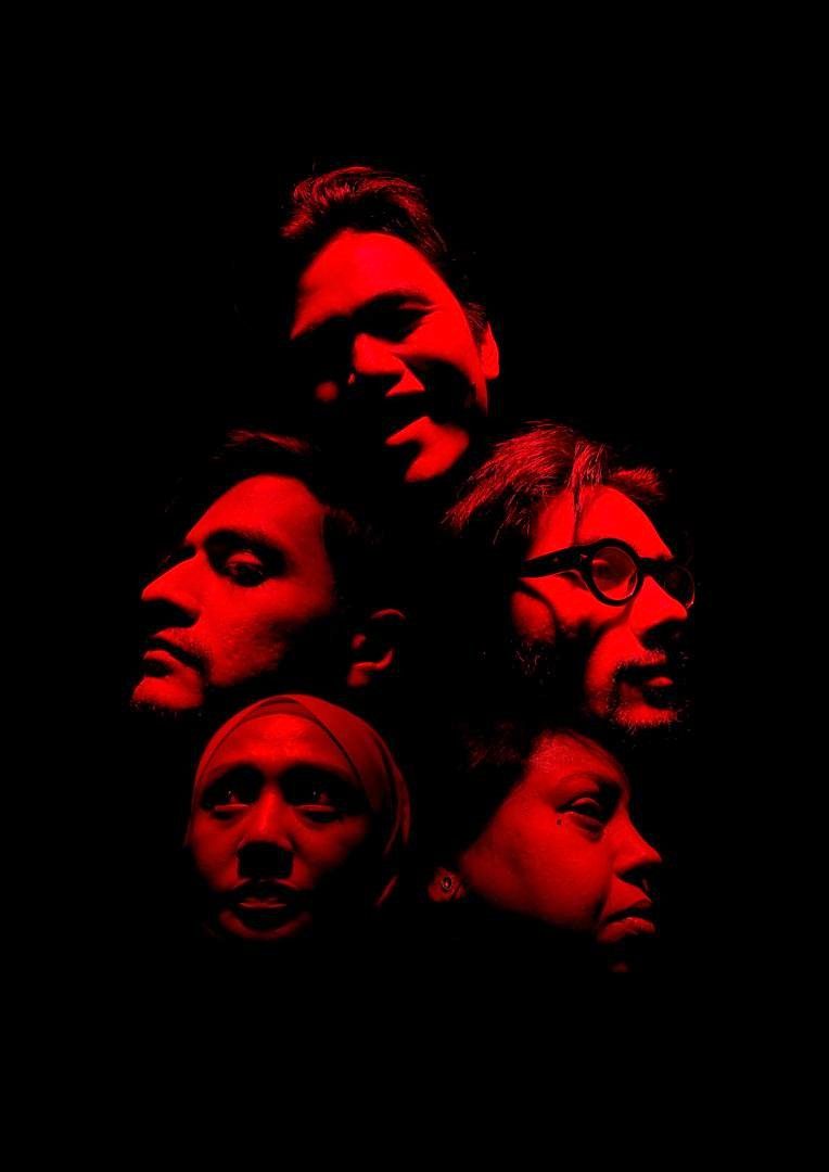 The cast of indie theatre production 'Lapar', directed by Hanna Lee, features(clockwise) Virtuoes Romana, Engku Armand, Emily Thomas, Adeeba and Naveen Raja. Photo: ejklseni