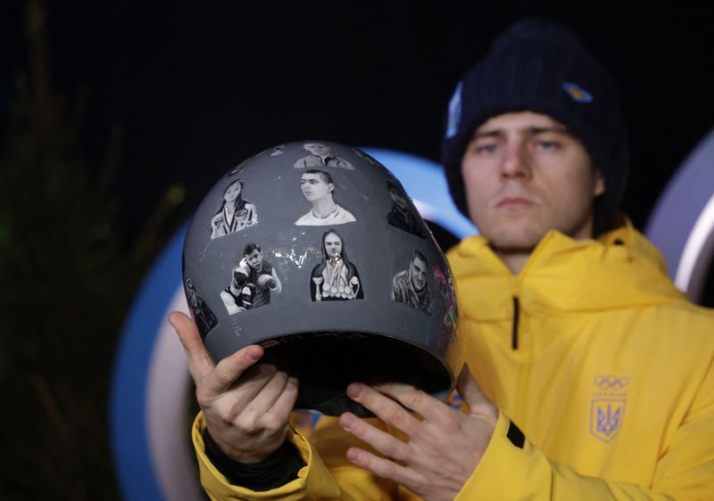 Olympics-Skeleton-Ukraine's Heraskevych disqualified over 'helmet of remembrance'