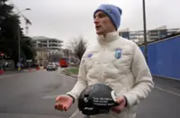 Olympics-Short track-Ukraine's Handei told to tape over 'heroism' message on helmet