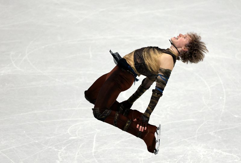 Olympics-Figure skating-Malinin making history with skating's first Olympic backflip in decades