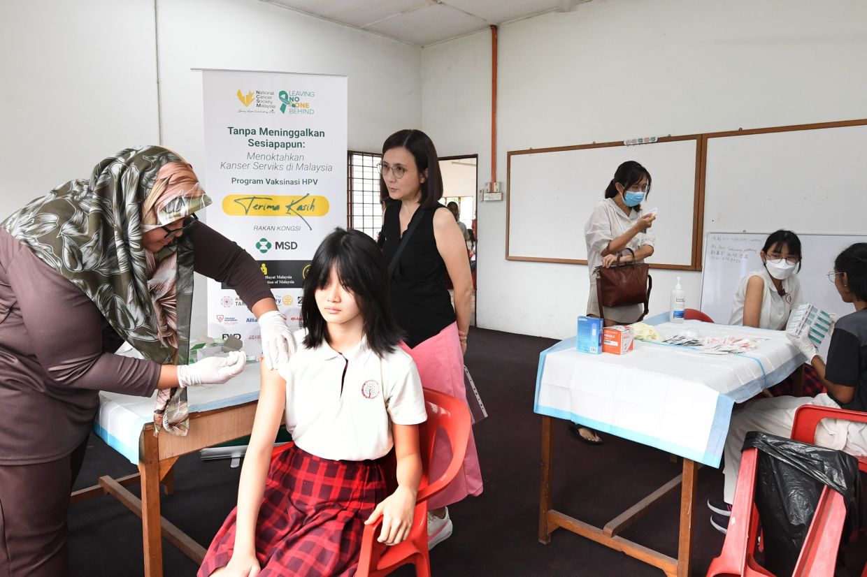 The Health Ministry introduced its free HPV vaccination programme in 2010, targeting Form 1 girls (aged 13 years) but it has been changed to girls aged 12 years from this year. — Filepic