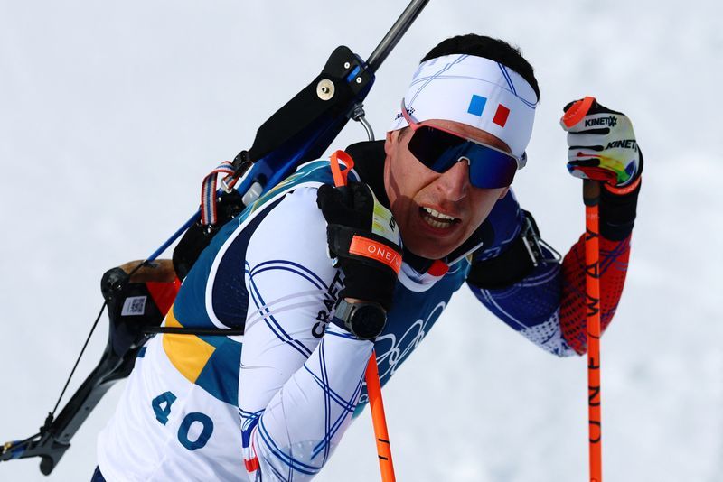 Olympics-Biathlon-Fillon Maillet wins stunning biathlon sprint gold for France