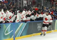 Olympics-Ice hockey-Teen Celebrini makes early statement as Canada open campaign with emphatic win