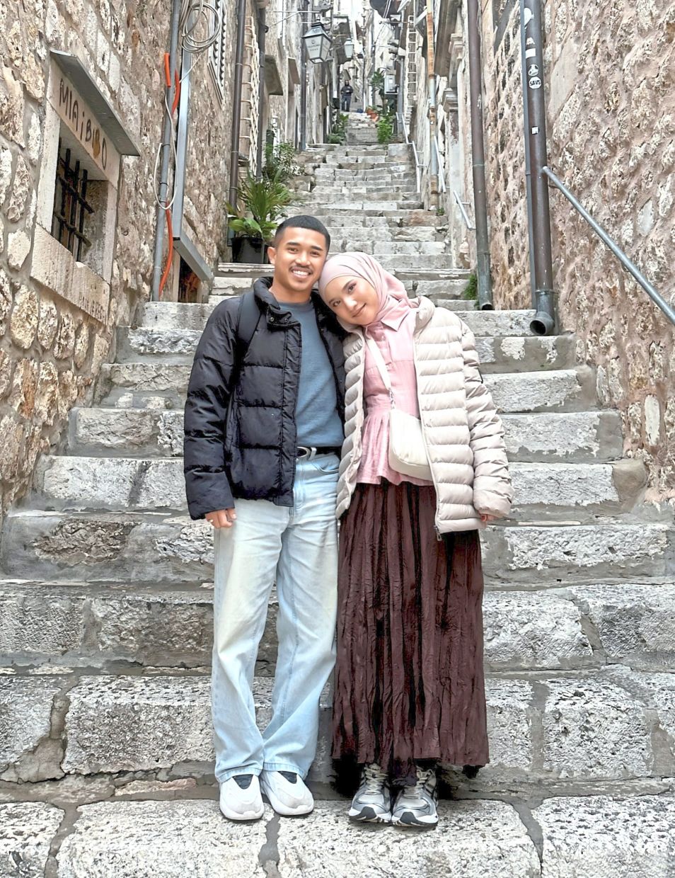 Mohamad Afif (left) and Shahira during a holiday in Dubrovnik, Croatia last November.