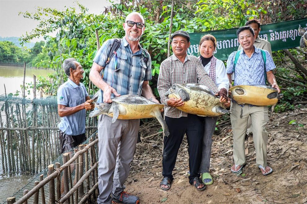 Cambodian authorities discover and protect 25 critically endangered Royal Turtle eggs