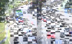 Slow-moving traffic on major expressways as of noon