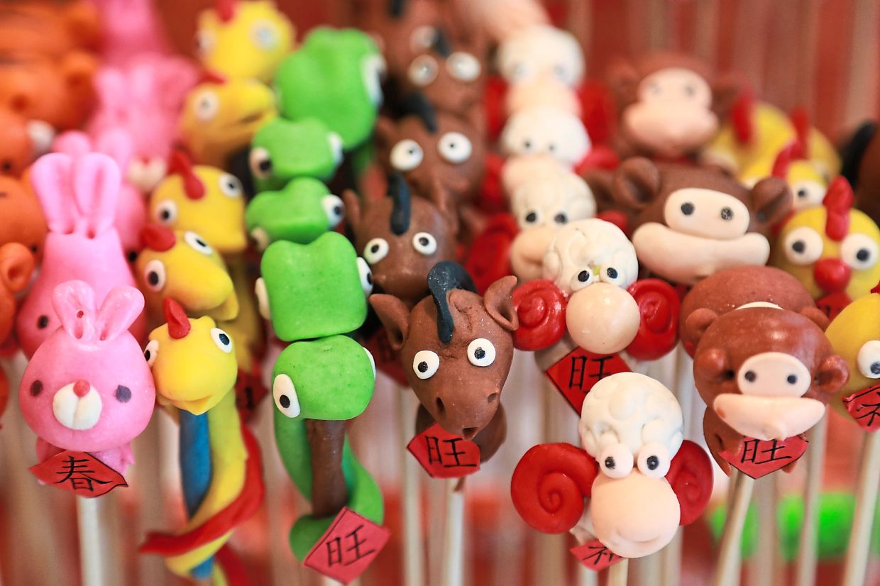 Cute clay art creations on display.