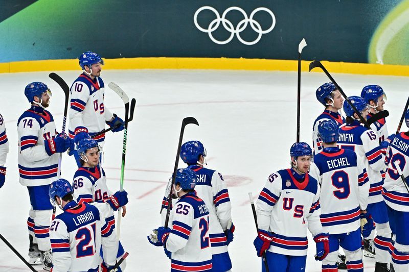Olympics-Ice hockey-US men beat Germany, fall short of top seeding