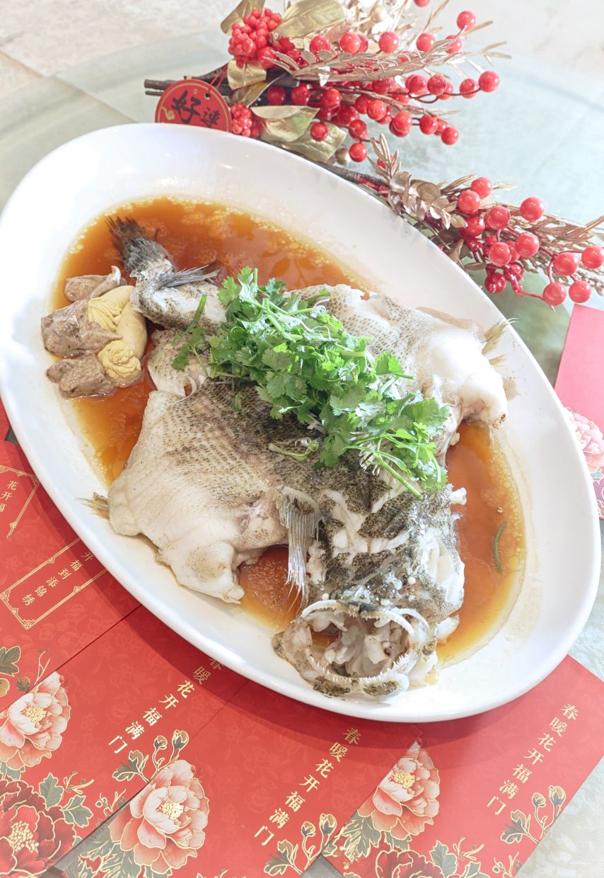 During CNY, fish is normally served whole with head and tail intact to signify a good start and end to the year.